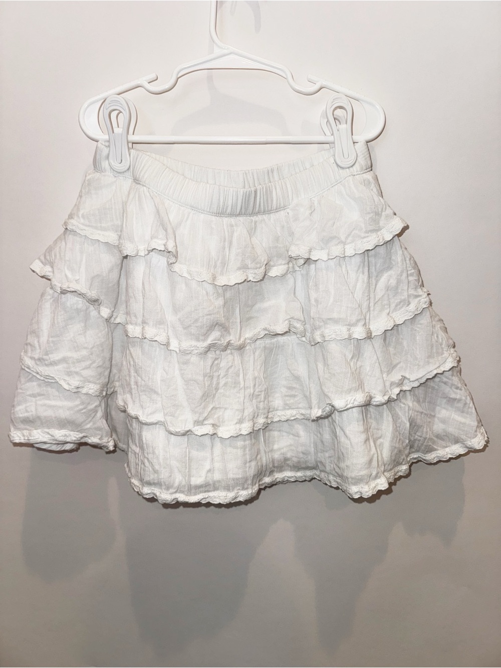 abercrombie kids White Tiered Ruffle Skort